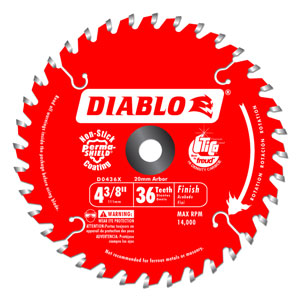 4-3/8" x 36 Tooth Finish Saw Blade - D0436X