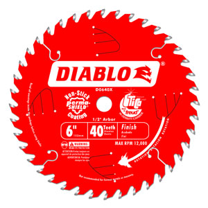 6" x 40 Tooth Finish Saw Blade - D0640X