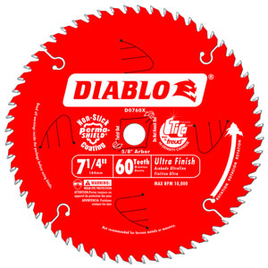 7-1/4" x 60 Tooth Ultra Finish Saw Blade - D0760X
