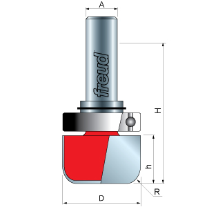 Dish Carving Router Bit with Top Bearing