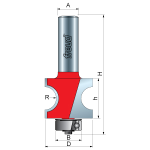 Half Round / Bull Nose Router Bit with bearing