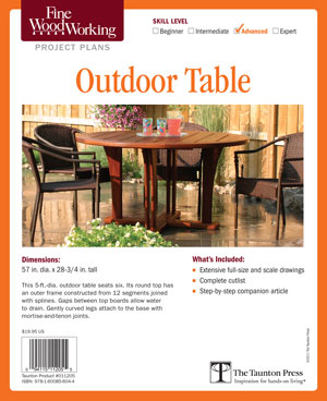 Outdoor Table Project Plan