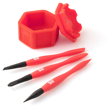 Sili Glue Pod and 3 Sili Micro Glue Brushes with Multi Purpose Sealable Lid/Glue Brush Holder • Fine Tip • Chiseled Tip and Flat