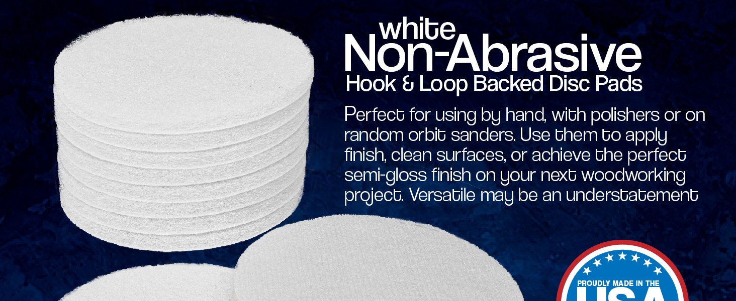 5" White Non-Woven Cloth Backed Discs - 10 Packs