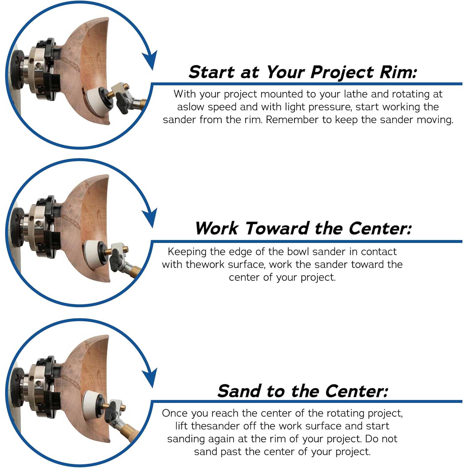 1" & 2" Self Aligning Bowl Sander Kit