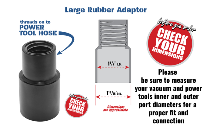 Large Rubber Hose Adapter